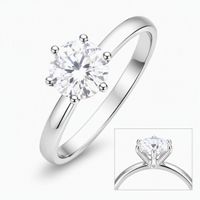 Solitärring Silber 925 mit Zirkonia Gr. 18/56