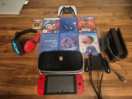 Nintendo Switch + PS4 Spiele + PS5 Controller Bundle
