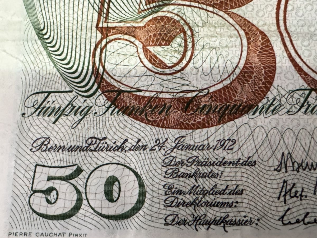 Banconote: Schweizer 50-Franken-Note von 1972 – Usato da Chur venduto da Meriva0 2