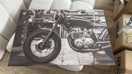 Motorrad Leinwandbild, Schwarz-Weiss, Top Zustand!