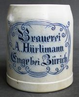 Bier Brauerei Hürlimann ENGE bei Zürich erster Humpen von Hü