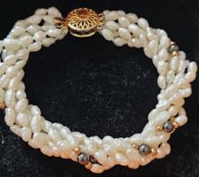 Elegantes Perlenarmband, echte Ssswasserperlen, Top Zustand