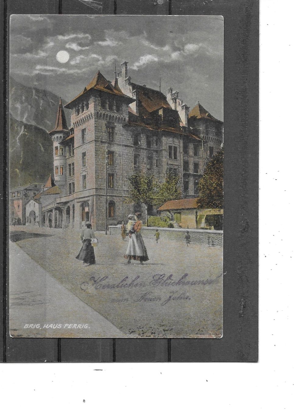 Ansichtskarten: VS Brig 1907 Haus Perrig – Gebraucht aus Schocherswil von Wilare