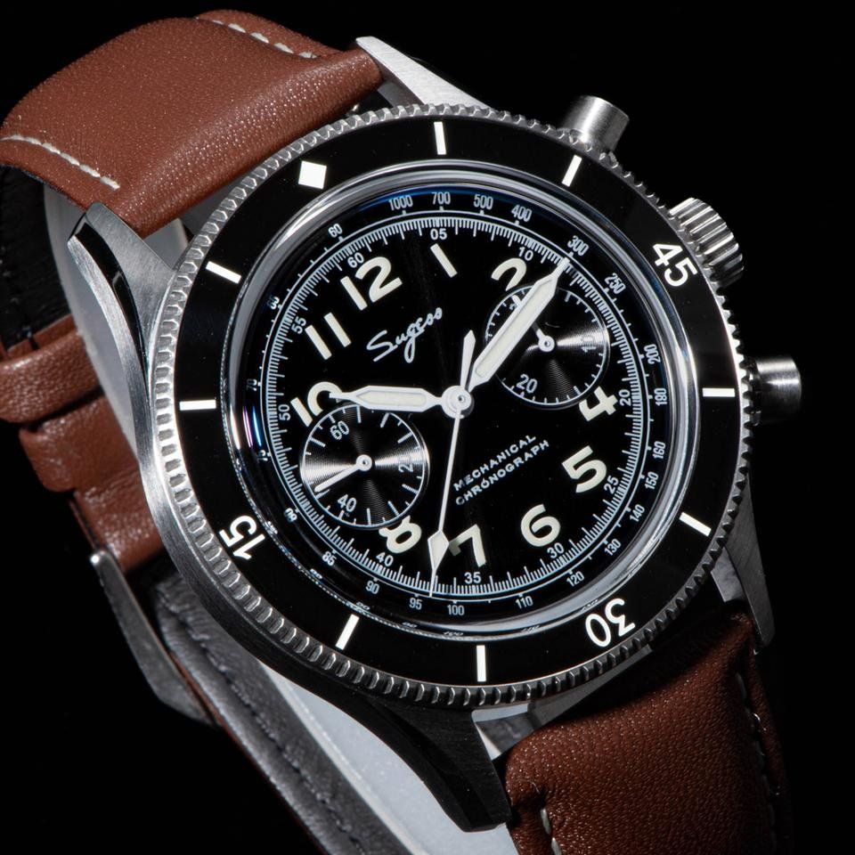 Orologi: Sugess Chronograph Mechanisch Fliegeruhr – Nuovo (secondo la descrizione) da Suhr venduto da ChronixChronometer 7