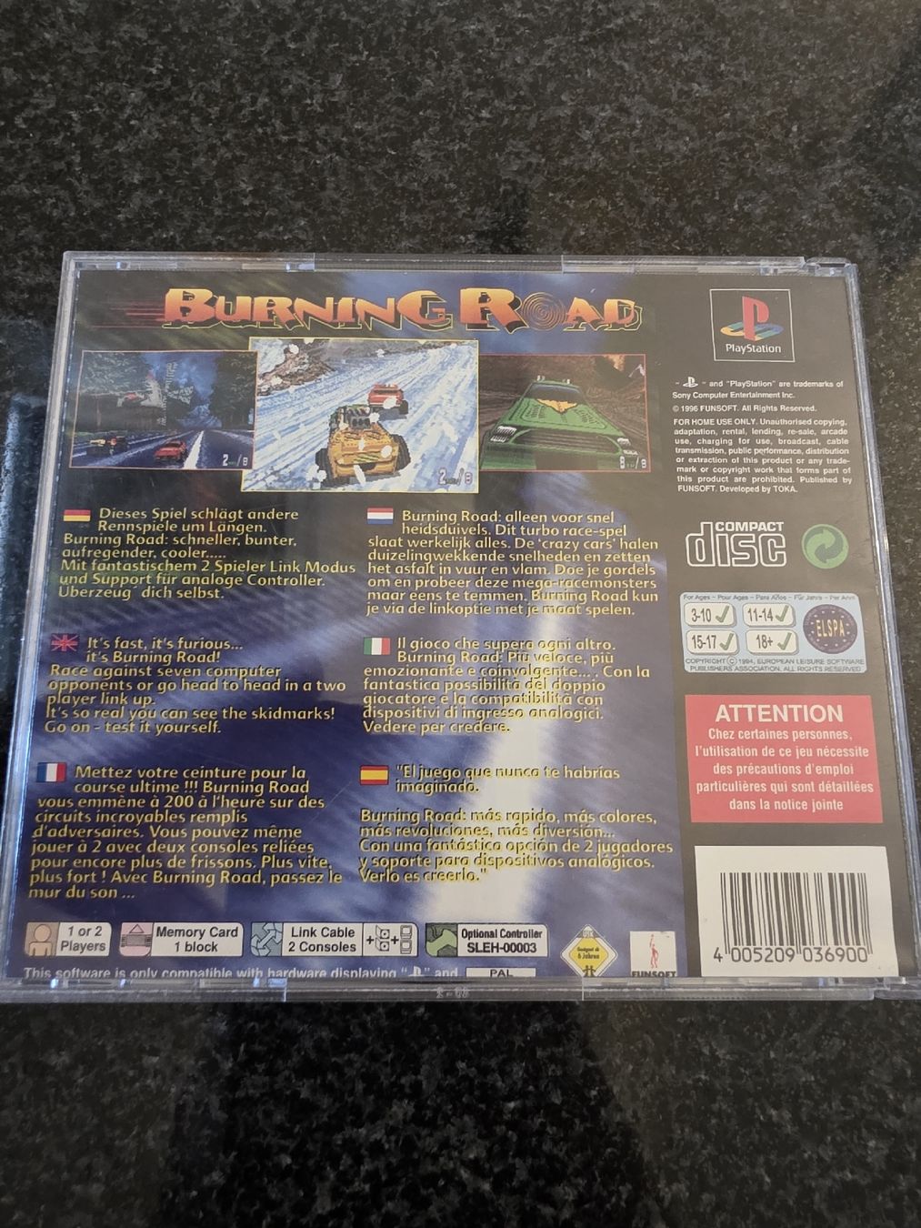 Jeux: Burning Road PS1 – D'occasion à Chavornay par Crash37 1