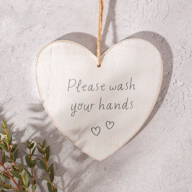 Insegne: Please Wash Your Hands Herz Schild – Nuovo e nell'imballaggio originale da HORGEN venduto da starworld