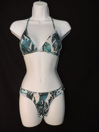 maillot de bain 2 pièces exotic vert turquoise