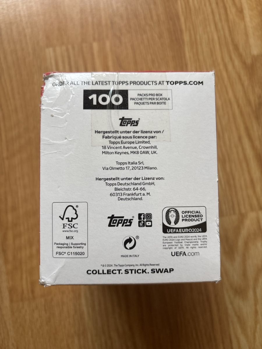 Topps Carte collezionabili: Topps EURO2024 Germany Box à 100 Packs – Nuovo e nell'imballaggio originale da Therwil venduto da leo1974 2