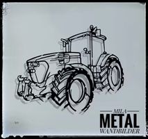 Traktor Wandbild aus Metall 40cm x 50cm