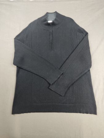 CALVIN KLEIN | pull noir col zippé coton | 3XL homme