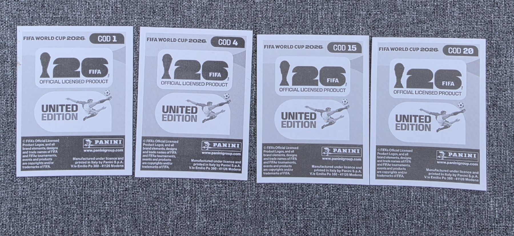 Panini Sammelbilder & Trading cards: Panini Sticker FIFA World Cup 2026 COD 1 4 15 20 – Neu (gemäss Beschreibung) aus Muhen von Snowman78 1