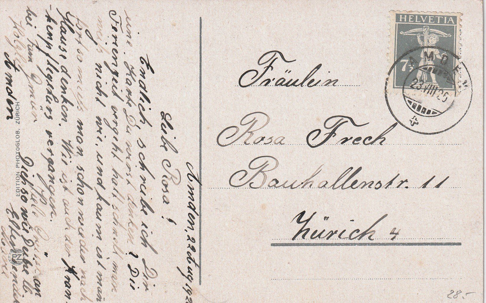 Ansichtskarten: Amden- 1925 – Gebraucht aus uttwil von Koehlerfred 1