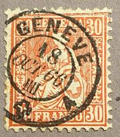 33 Vollstempel GENEVE, Farbe orange-zinnober