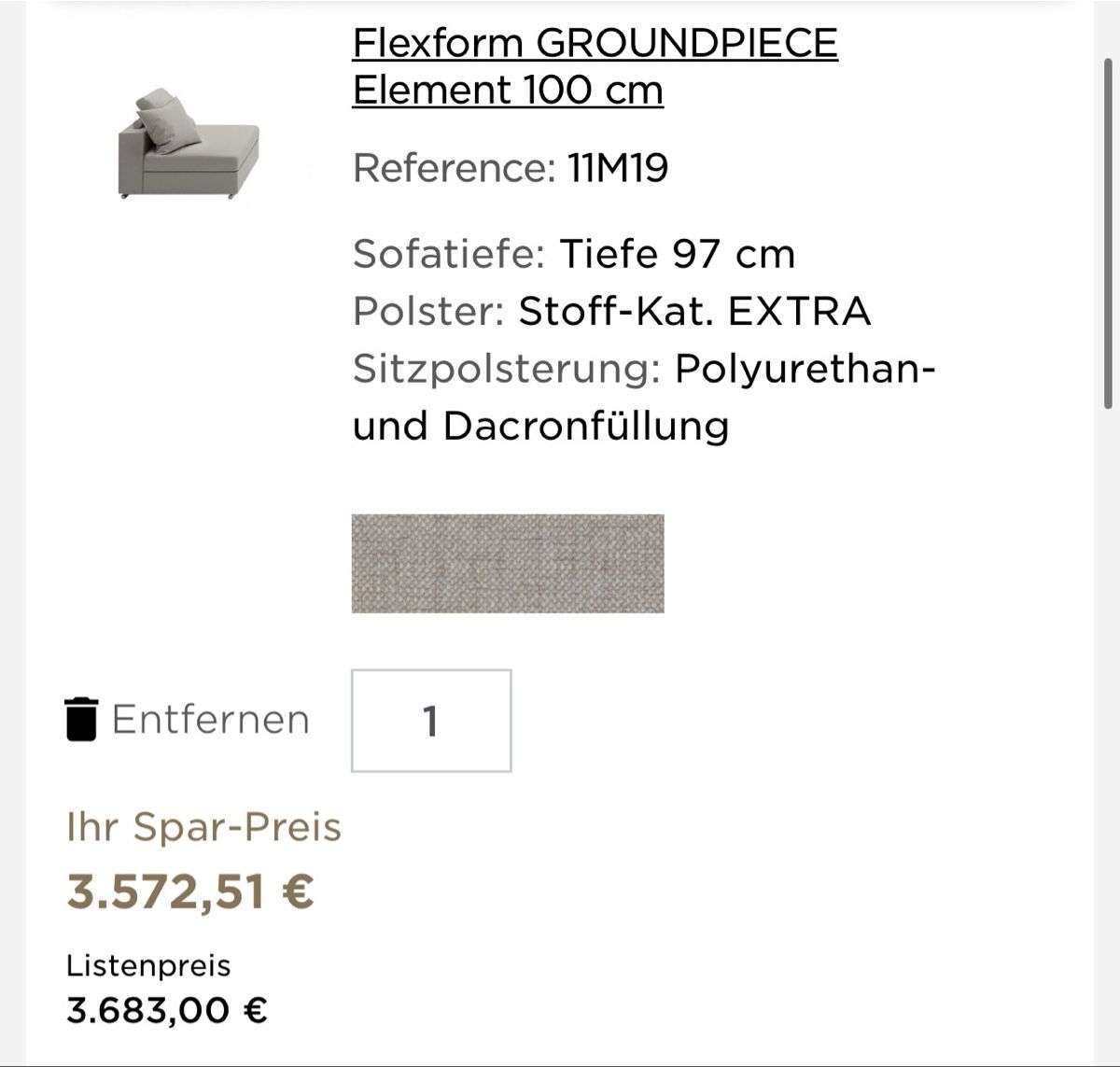 Sofas: Flexform Groundpiece Sofa – D'occasion à Luzern par Cube4 3