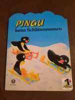 Pingu Kinderbuch beim Schlittenrennen vintage