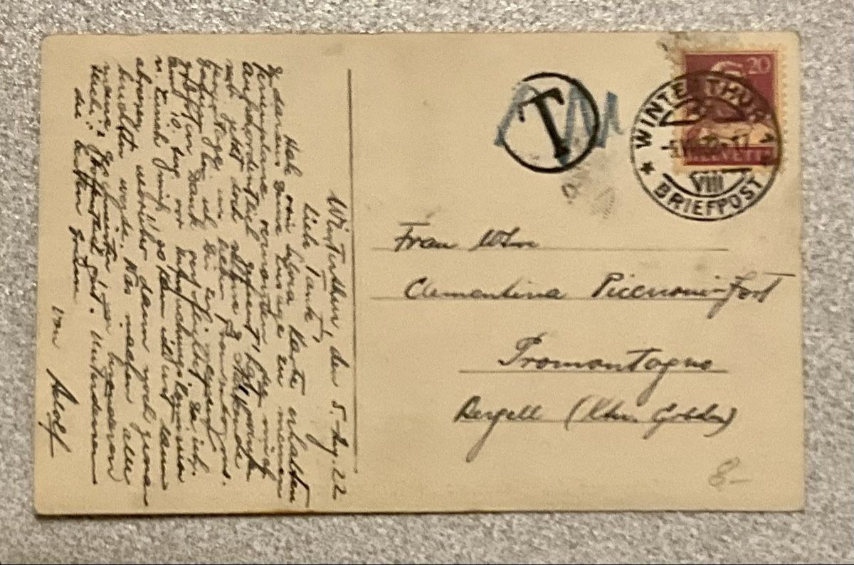 Cartoline postali: Winterthur Unwetter 1.8.1922 – Usato da schlieren venduto da Retton 1