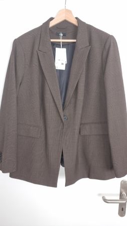 Neu C&A Karo Jacke Blazer Damen Gr. 50 Braun 