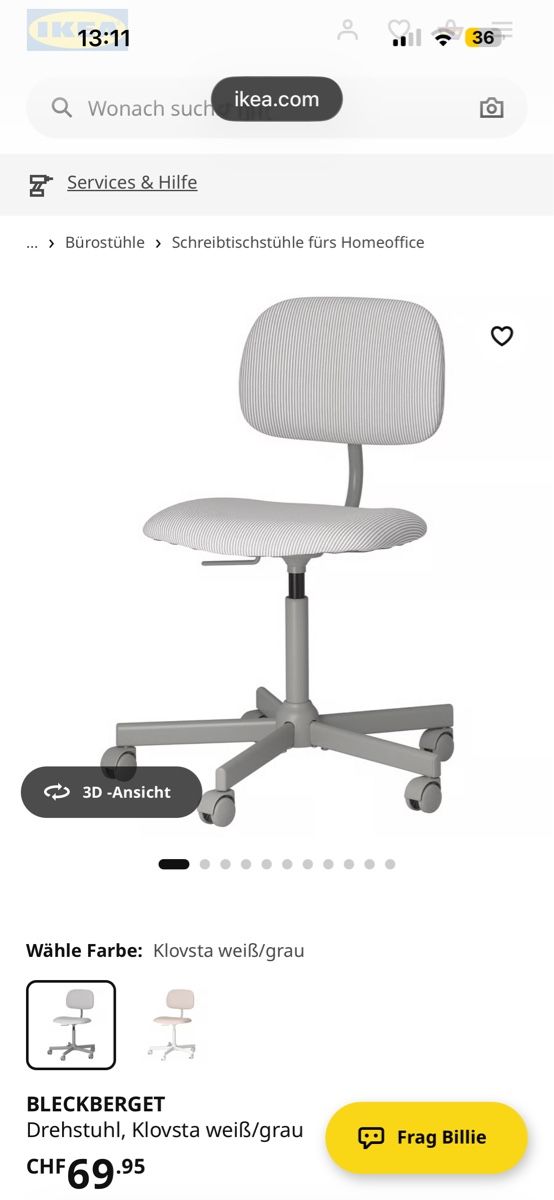 Ikea Stühle: Bürostuhl dunkelgrau Ikea – Gebraucht aus Reinach BL von lar_nd89 1