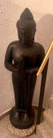 Buddha Figur stehend gross 120cm Steinguss Deko schwarz
