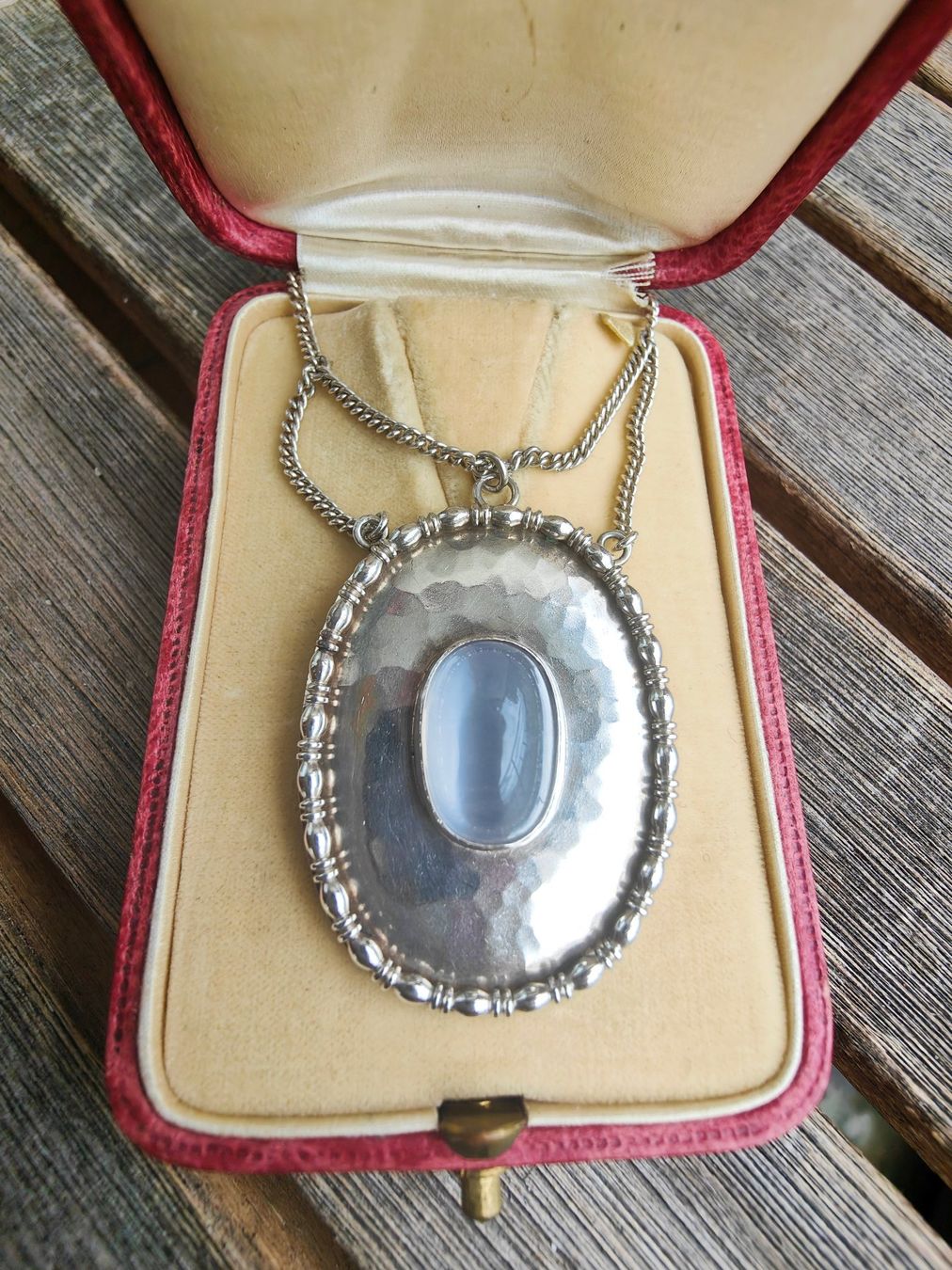 Catenine: Antike Jugendstil Mondstein Silber Halskette Collier – Usato da Schwyz venduto da chopaya 4