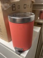 Ikea Abfalleimer Kübel Metall - pink/coral farben stylisch