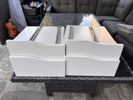 Ikea Zwei weisse Schubladen mit Metallschienen zu verkaufen