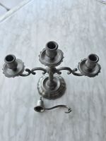 Vintage Pewter Candelabra - Elegant Three-Candle Holder