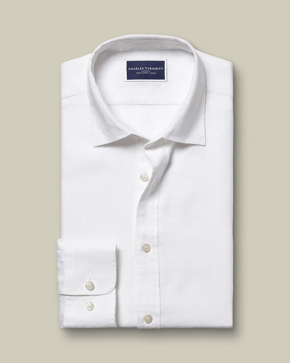 Charles Tyrwhitt Chemises: Pure Linen Hemd - White – Neuf avec emballage d'origine à Wittenbach par bes_k8vr 2