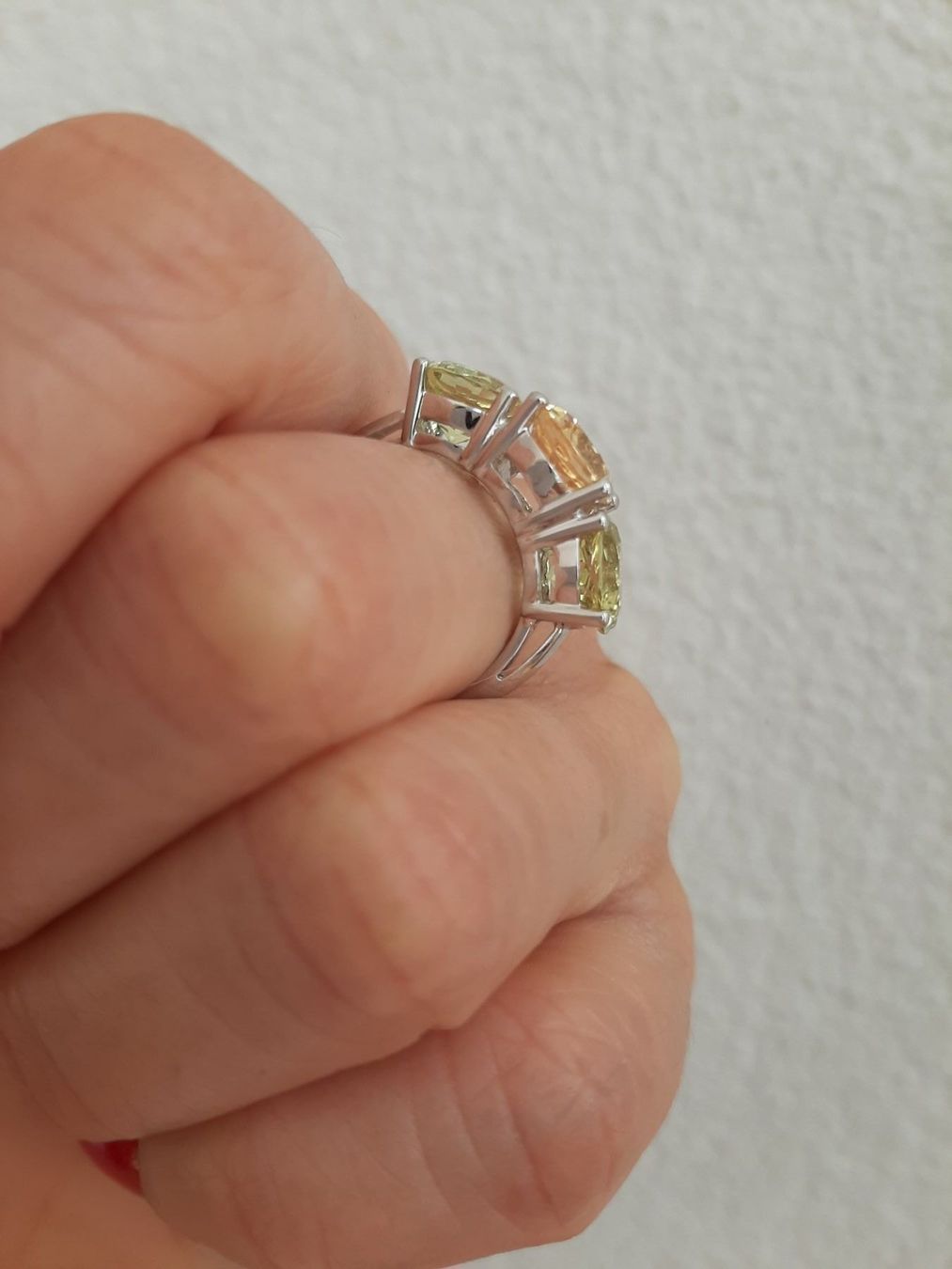 Anelli: Ring 18K Weissgold mit Citrinen – Usato da Volketswil venduto da ronbons 5