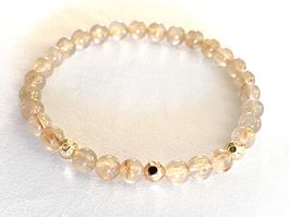 Edelstein Armband Rutilquarz vergoldetes Silber auf Mass