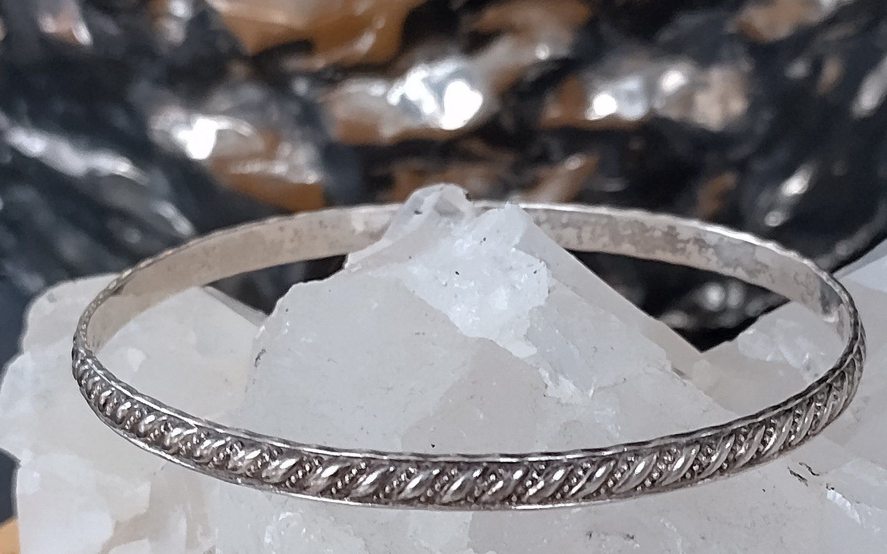 Bracciali & Braccialetti: ARMREIF GEMUSTERT IN 800 925 SILBER – Usato da Romanshorn venduto da Glitzer-Paradies