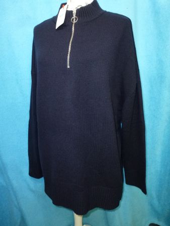 STREET ONE PULLOVER DUNKELBLAU GR 46 RV AM KRAGEN NEU ETIKET