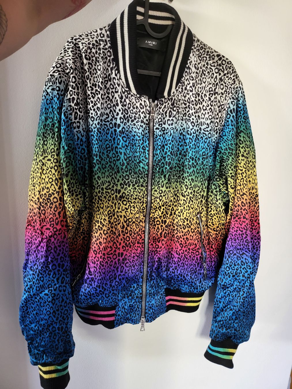 Vestes: Amiri Silk Rainbow Leopard Bomber Jacket L – Neuf (Voir description) à Basel par tec0cr3p