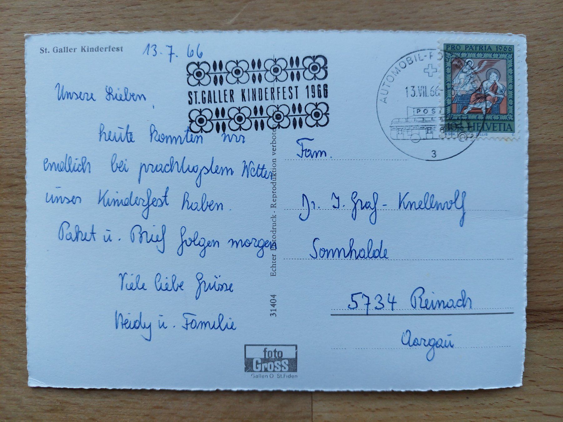 Cartoline postali: AK St. Galler Kinderfest – Usato da Obfelden venduto da Foto_Bild_Kunst_Buch 1