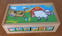 *HOLZ - KLÖTZLI - PUZZLES* 2 X 2 X 6T./VOLLST./VORLAGEN