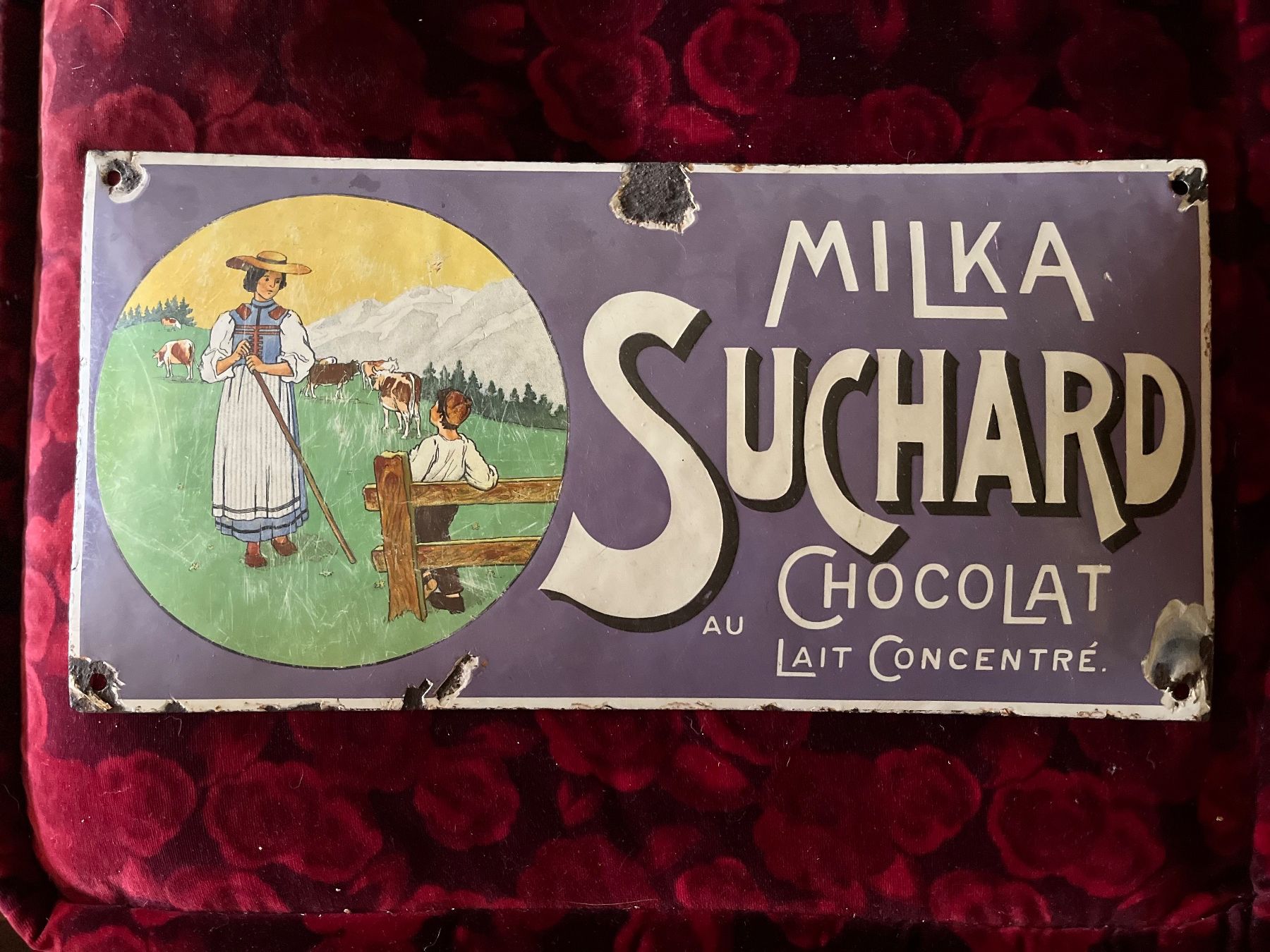 Suchard Schilder: emailschild, suchard, milka, sennerin – Gebraucht aus Emmenmatt von flyrecords
