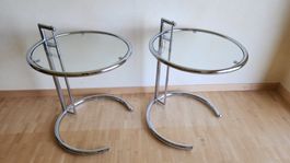 1x Beistelltisch rund Eileen Gray Stil Höhe verstellbar