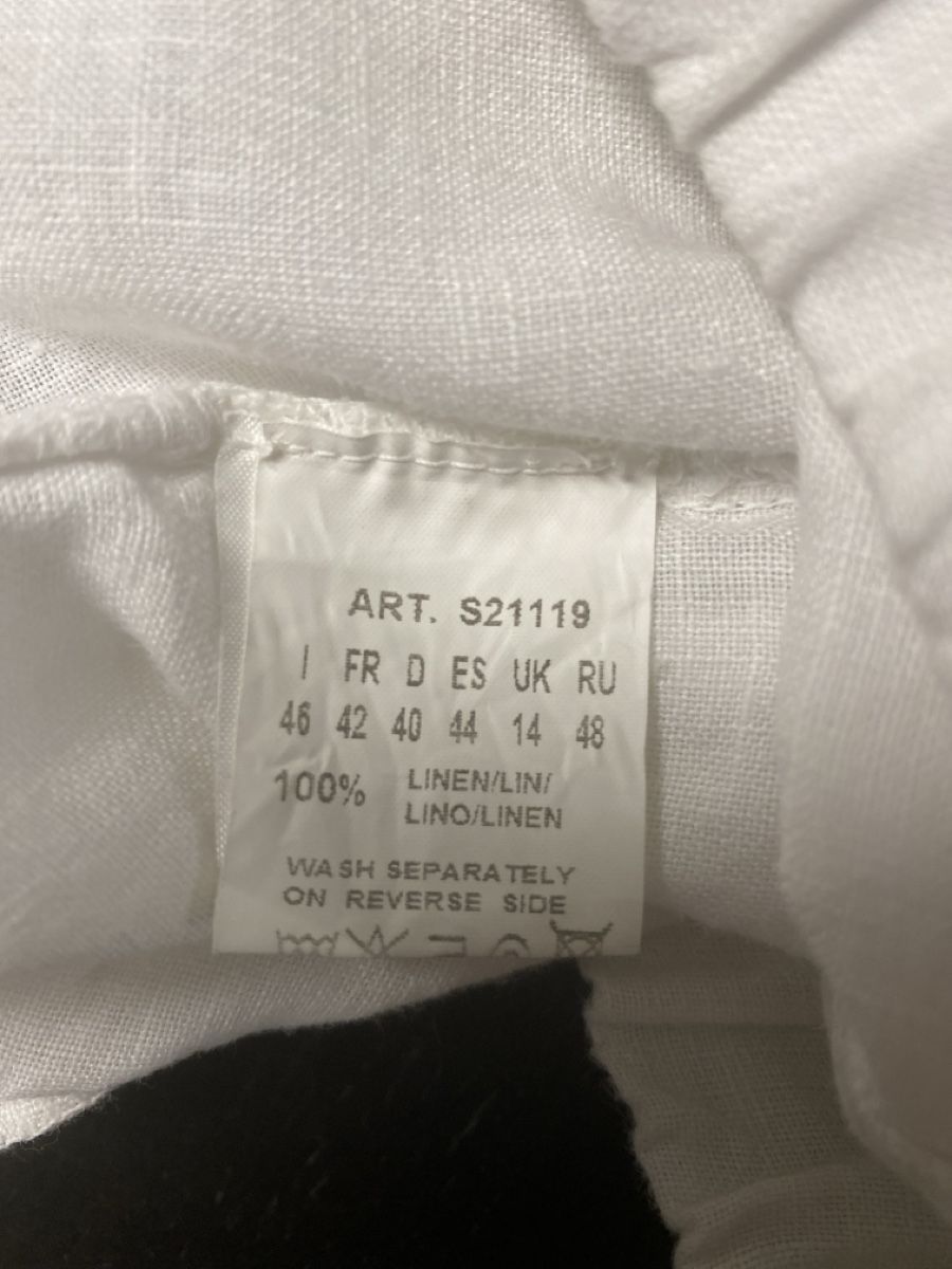Pantaloni: Hose weiss 100% Leinen Gr.L/XL (passt auch 42) – Usato da Biel-Benken BL venduto da PANORMUS 3