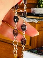 Color Enhanced Red Flash Labradorite Bracelet 7"