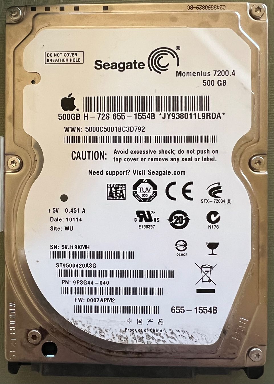 Seagate Dischi rigidi: MacBook Festplatte 320GB mit El Capitan – Usato da Zürich venduto da Gianni