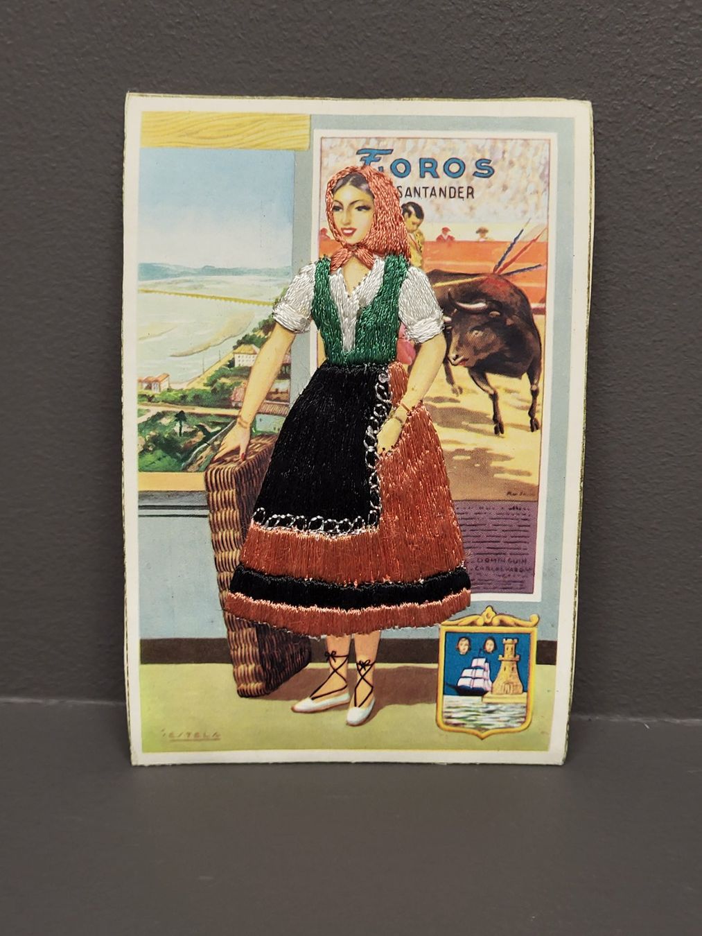 Cartoline postali: Postkarte bestickt Spanien – Usato da Zürich venduto da BOAC1943