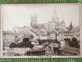 LAUSANNE, la Cathédrale et la Cité, Garcin photogr.,env.1880