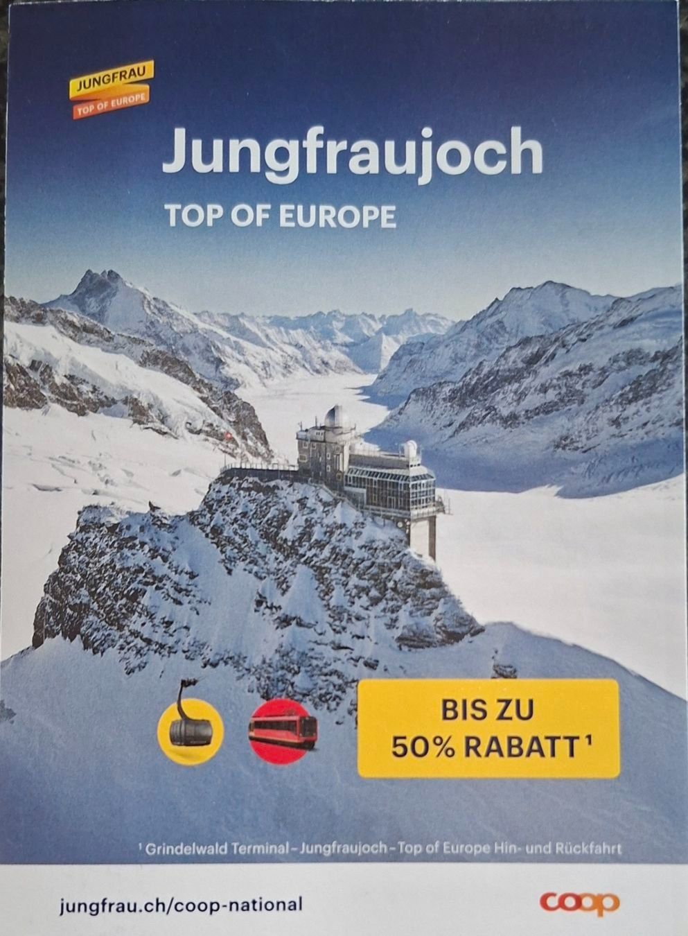 Buoni: Gutschein Jungfraujoch bis 50% Rabatt – Nuovo e nell'imballaggio originale da Ennetbürgen venduto da Riwemogmbh