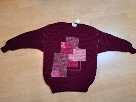 Schöner Wollpulli bordeauxrot.