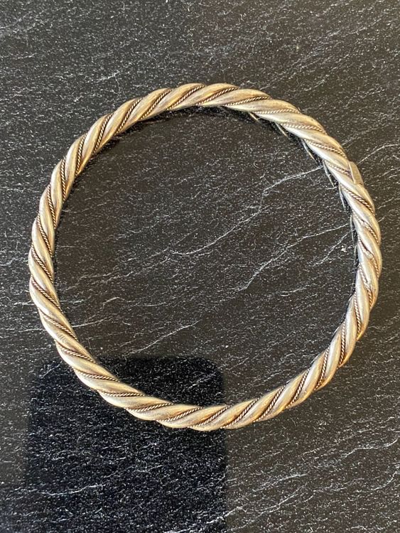 Bracelet Ancien En Argent Massif - Maille Torsadée Vintage