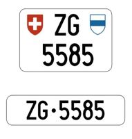 Kontrollschild ZG 5585 - 4stellig; Erinnerung an 5.5.85!