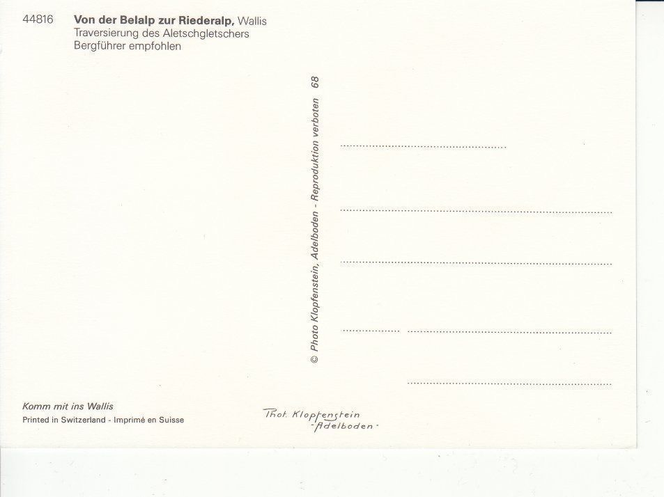 Cartoline postali: Aletschgletscher um 1990 – Usato da Bürglen TG venduto da StampGraf 1