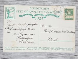 CL16 Carte Postale + Timbre Suisse 1924