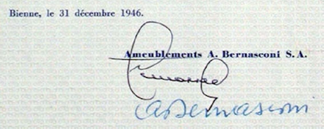 Documenti: Ameublements A. Bernasconi SA, Bienne - 1946 – Usato da Solothurn venduto da Sgasche 1