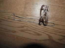 Modeschmuck Set: Kette und Armreif mit Strass-Steinen✨